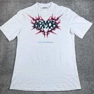 Armor Jeans T-Shirt Men's XL White Graphics Embroidered Short Sleeve Streetwear